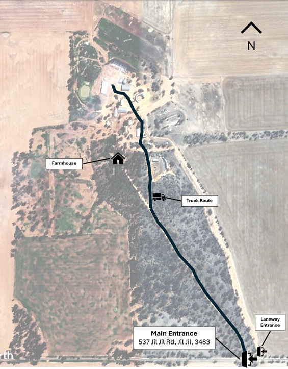 Windarra Main Entry and Farmyard Overview